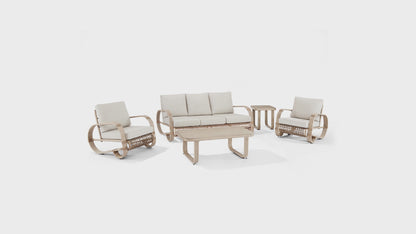 Arsterie 5 Pieces Aluminum Patio Conversation Set With Wicker Decoration