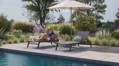Canyon 2PCS Outdoor Aluminum Chaise Lounge With Phifertex® Sling Fabric
