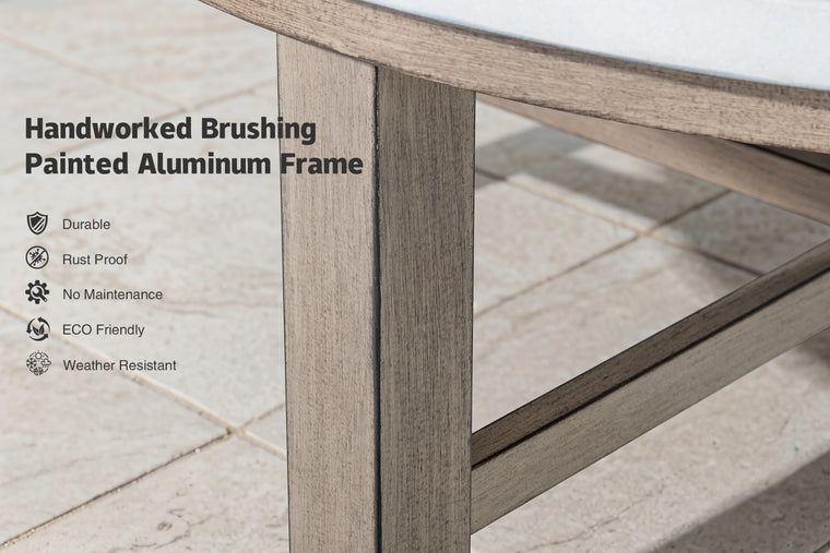 Hand-Brushed Teak-Effect Aluminum Frame