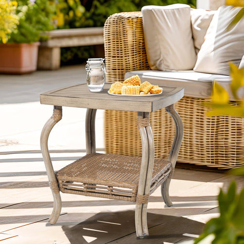 peakhome furnishings Arsterie Patio Square Side Table