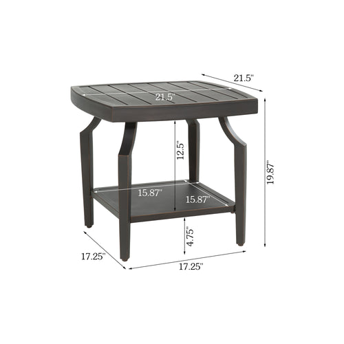 Tamarin Patio Aluminum 21.5"Lx 21.5" W Side Table