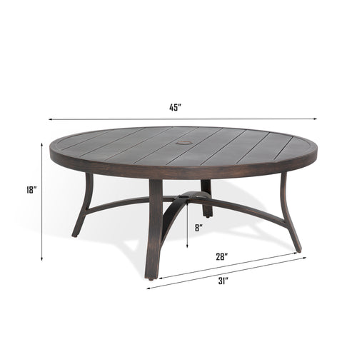 Chamber Patio Aluminum Round 45" Coffee Table