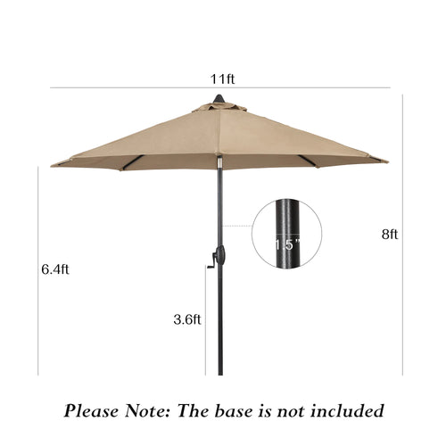 PATIO TREE 11ft Patio Octagon Market Umbrella with Sunbrella® Fabric