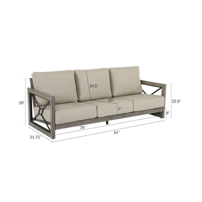 Marindo 3 Seater Sofa Outdoor With Sunbrella® Cushions