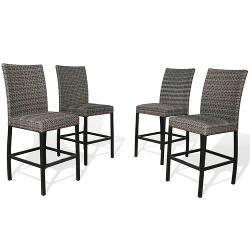 PEAKHOME Pavane Patio Wicker Bar stools With Padded Quick Dry Foam