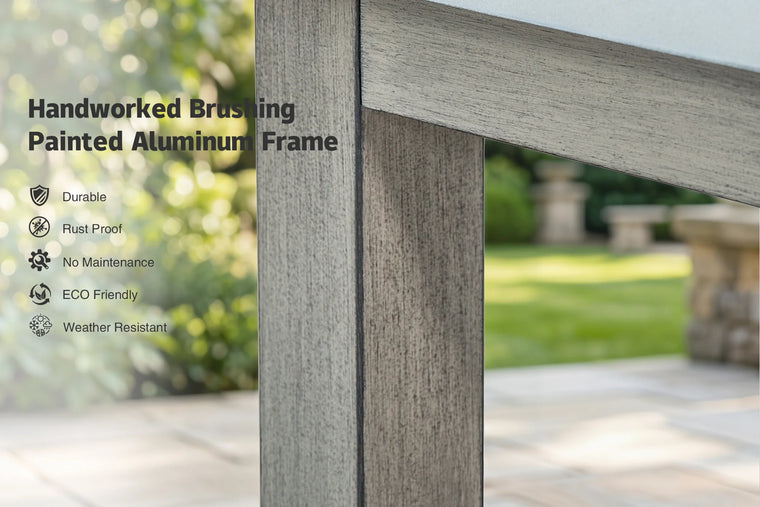Hand-Brushed Teak-Effect Aluminum Frame