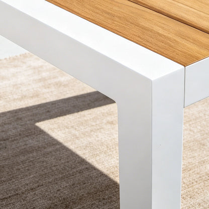Modern Minimalist Outdoor Furniture Side Table With Natural Teak Tabletop