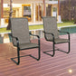 Outdoor Metal Spring Chairs Patio Rocking Dining Chairs with High Backrest, Set of 2