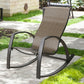 Outdoor Patio Wicker Rocking Chair with High Curved Backrest