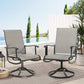 Patio Textilene Mesh Fabric Swivel Dinging Chairs Outdoor Gentle Rocker Chair Set of 2 with High Back and Armrest