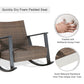 Patio Aluminum Rocking Chair Outdoor Indoor Lounge Wicker Seat Padded with Quick Dry Foam (Brown)