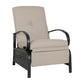 Patio Recliner Chair Automatic Adjustable Back Outdoor Lounge Recliner Chair with 100% Olefin Cushion (Sailcloth Beige)