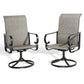 2 Pieces Patio Textilene Sling Swivel Dining Chairs Outdoor Metal Bistro Chairs Padded with Quick Dry Foam