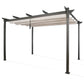 Outdoor 10'x13' Extra Large Aluminum Pergola with Sun Shade Gazebo Beige Canopy, UV Resistant Fabric