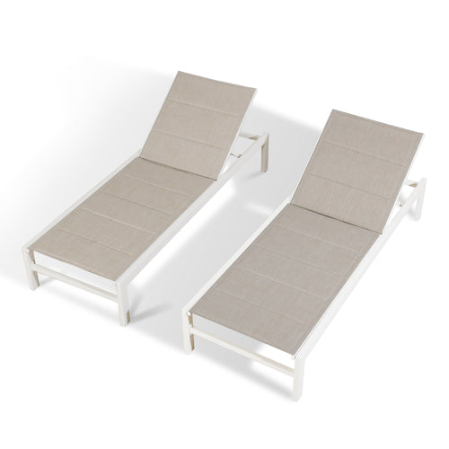 PEAKHOME Outdoor Chaie Lounges with Wheels and Quick Dry Foam Set of 2