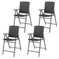 Patio All-Weather Folding Wicker Bar Chairs Set of 4 Outdoor Rattan Counter Stools