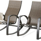Outdoor Patio Wicker Rocking Chairs with High Curved Backrest, Set of 2