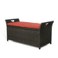 Outdoor Storage Bench Rattan Style Deck Box w/Cushion