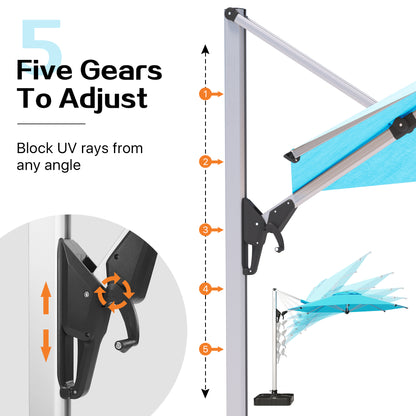 PATIO TREE Belize 11ft Large Round Patio Cantilever Umbrella For Garden Pool Porch