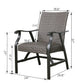 2-Piece Patio Rattan Ding Chairs Outdoor Wicker Motion Rocking Chairs with Armrest and Padded with Dry Quick Foam