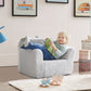 Kids Foam Sofa Chair with Removable Sherpa Slipcover and Hand for Bedroom or Playroom(Gray)