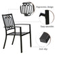Outdoor 7-Piece Dining Set 6 Patio Dining Arm Chairs and Rectangular Garden Table with Umbrella Hole
