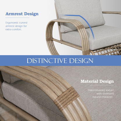 Arsterie Patio Hand-Brush Aluminum Club Chairs Set of 2 with Olefin Cushions