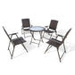 5 Pieces Wicker Folding Bistro Set, Balcony Table and Chairs Sets, Garden Backyard Furniture