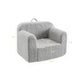 Kids Foam Sofa Chair with Removable Sherpa Slipcover and Hand for Bedroom or Playroom(Gray)