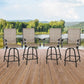 4-Piece Outdoor Swivel Bar Stools, Sling Patio Seating Height Bar Chairs with High Back and Armrest
