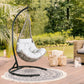 Indoor/Outdoor Wicker Hanging Basket Swing Chair Hammock Tear Drop Chair with Stand (Beige)