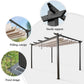 Outdoor 10'x13' Extra Large Aluminum Pergola with Sun Shade Gazebo Beige Canopy, UV Resistant Fabric