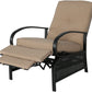 Patio Recliner Chair Automatic Adjustable Back Outdoor Lounge Recliner Chair with 100% Olefin Cushion (Beige)