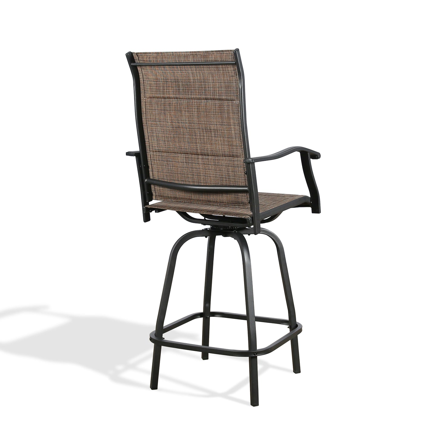 Patio Swivel Bar Stools Bar-Height Outdoor Chairs Padded Textilene, Set of 2