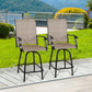 2-Piece Outdoor Swivel Bar Stools, Sling Patio Seating Height Bar Chairs with High Back and Armrest