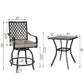 Outdoor Bar Bistro Set 3 Piece Patio Furniture Conversation Bistro Set with Swivel Stools and Bar Table
