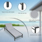 Patio Outdoor Aluminum Chaise Lounge Chair Adjustable Recliner with Wheels and Quick Dry Foam (Set of 2, Light Grey)