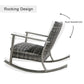 Patio Aluminum Rocking Chair Outdoor Indoor Lounge Wicker Seat Padded with Quick Dry Foam(Gray)