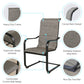 Patio Rectangular 6-Person 60” Long Dining Set with Metal Spring Motion Dining Chairs