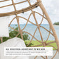 Patio Wicker Hanging Basket Swing Chair Indoor Outdoor Rattan Teardrop Chair Hammock Egg Chair with Stand and Cushion