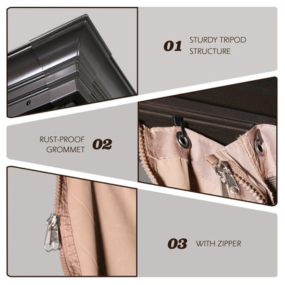 PATIO TREE 12x16 Patio Hardtop Gazebo With Aluminum Frame,Mosquito Netting And Privacy Curtains