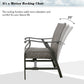 8-Piece Indoor Outdoor Wicker Padded Conversation Set Patio Rattan Furniture Set with 4 Motion Rocking Armchairs, 1 Loveseat, 1 Alucobond Coffee Table and 2 Side Table for 6 Persons