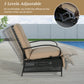 Patio Recliner Chair Automatic Adjustable Back Outdoor Lounge Recliner Chair with 100% Olefin Cushion (Beige)
