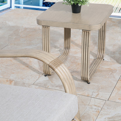 Arsterie 3 Pieces Aluminum Patio Conversation Set with Wicker Decoration