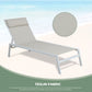 Outdoor Chaise Lounge Chairs Set of 2 All Weather Patio Beach Sling Lounger Pool Sunbathing Chairs with Headrest (Beige)