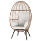 Outdoor Teardrop Wicker Lounge Chair Patio Rattan Egg Cuddle Chair with Cushions