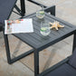 Patio Aluminum Side Table Outdoor Indoor Square End Table, Dark Grey