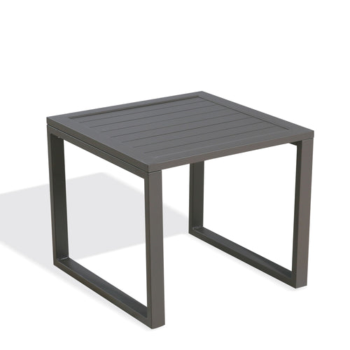 Patio Aluminum Side Table Outdoor Indoor Square End Table, Taupe