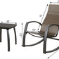 3 Piece Outdoor Wicker Bistro Set Patio Furniture Conversation Bistro Set with Wicker Rocking Chairs and Side Table