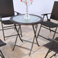 Patio Wicker Folding Bistro Table Tempered Glass Table Coffee Table